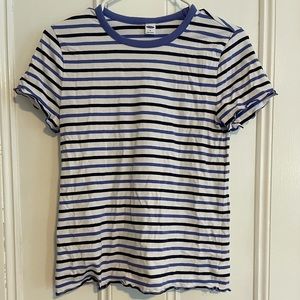 Striped curly edge t-shirt